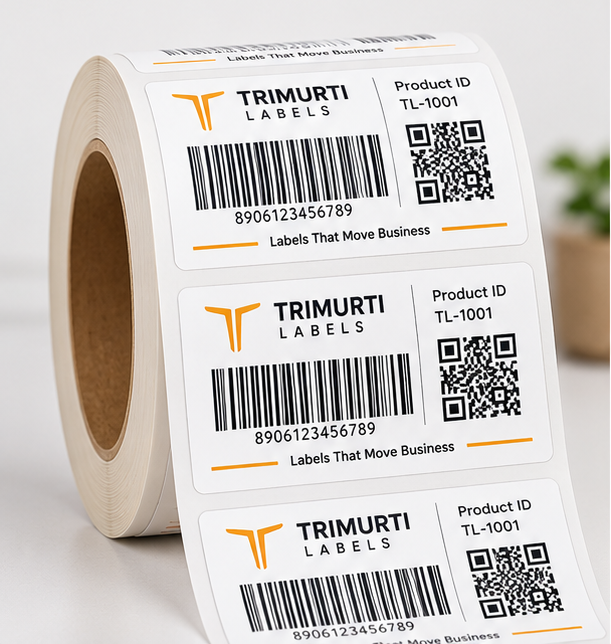 Barcode labels with 1D and QR codes
